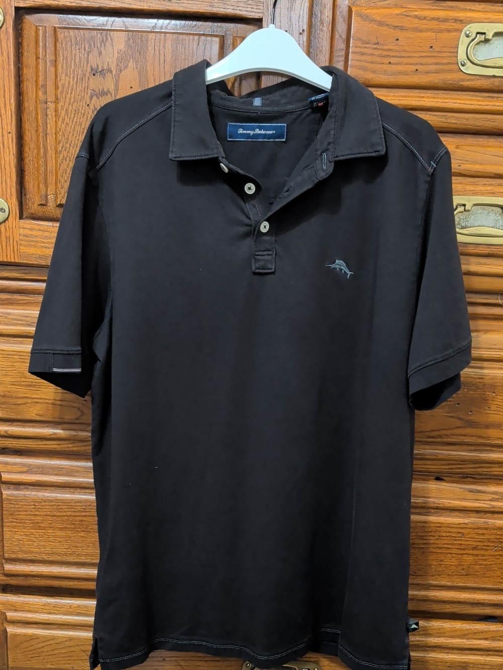 Men's Tommy Bahama Black Short-Sleeve Polo